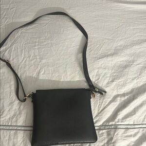 Elegant Black Leather Crossbody Bag